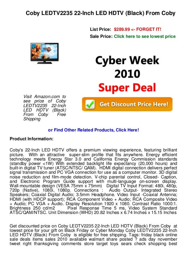 cyber monday 22 tv deals